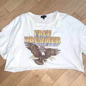 Originality Dry Goods Free Dreamer Graphic Crop Tee large All American